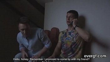 Preview 1 of Rusian Party - Skint guy allows flirty mate to poke his companion for dollars