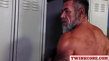 Preview 1 of Alexa Si - Silver fox DILF Lawson James fucks star athlete Jack Savvy in locker room! It all starts in the shower when Jack helps massaging soap onto his coach back!