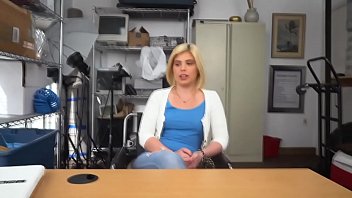 Preview 1 of Babies Rape By Bro - Slutty blonde teen is ready to sit on a big black cock at work.