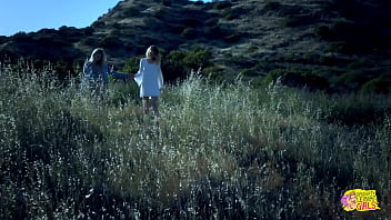 Preview 1 of New Poron Sax - Two naughty angels had incredibly passionate and sensual sex in the woods by a tree