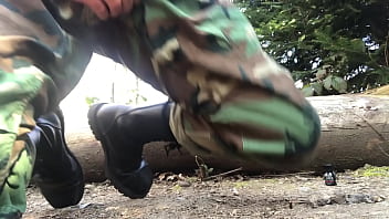 Preview 3 of Female Bbc Dom - army military smoke leather rangers po**ers wank cumshot