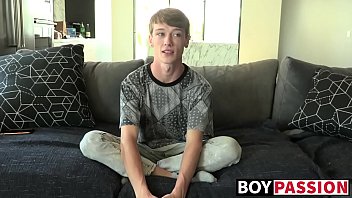 Preview 1 of Hand Job At Bathroom - Solo dildo action for young man after giving an interview