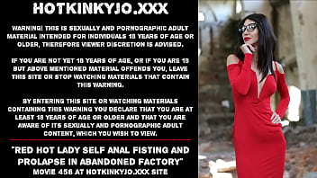 Preview 1 of Mistress Madeline Dominated - Red hot lady self anal fisting and prolapse in abandoned factory