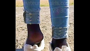 Preview 3 of Feet Sex Lick - Girl slips out of her sweaty stinky fila sneakers and shows off her sweaty nylons