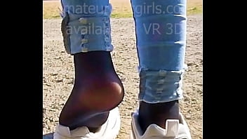 Preview 4 of Feet Sex Lick - Girl slips out of her sweaty stinky fila sneakers and shows off her sweaty nylons