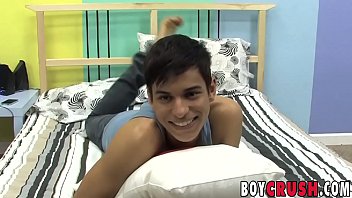 Preview 1 of Kajal Agarbal Nayika Xxx Bf - Cute twink is playing with his cock during an interview