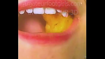 Preview 4 of Lamba Land Kichudai - Chew and swallow Chewed And Swallowed Vore Food Chewing teeth Mouth carrot Bite