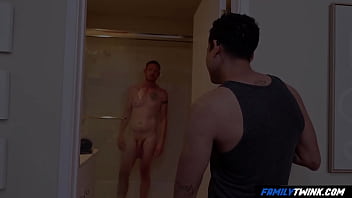 Preview 3 of Xxx Creampied Japanese - FamilyTwink - Watching his Redheaded Father in the Shower for the First Time