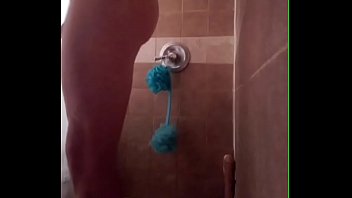 Preview 1 of Old Man Fucking School Girls - Shower enema and Purple Thorn,  the 18&quot_ double ended dildo