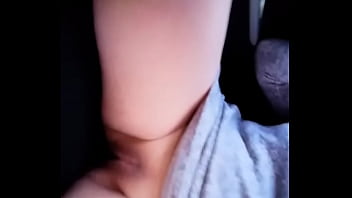 Preview 2 of Japanese Virgin Girl Defloration - me encanta coger Hermosa petite nalgona mexicana puta manoseandome en el uber saliendo de la escuela lista para coger