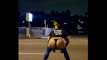 Preview 3 of Girl Kissing 3 - Fat butt latino public street twerk
