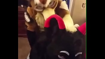 Preview 2 of Www Game Meet Com Girls Sexy2 - Fursuiters fuck in bathroom while bottom moans loudly