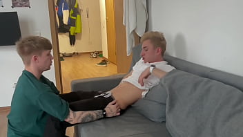 Preview 2 of No Hands Comp - gave my stepbrother a deep blowjob and licked his cum