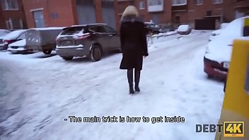 Preview 1 of Pussy Rubbing In Public - DEBT4k. Brilliant girl Maria Hurricane has debts and perfect body