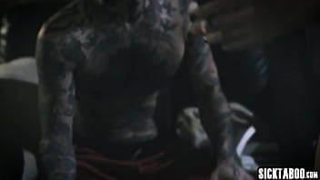 Preview 2 of Mahi Kalfa - Slutty blonde jumped on a tattooed guy with huge cock