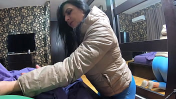 Preview 2 of Force Mummy Sex - Preview-MilfyCalla- Yoga pants,  silk bedding and a lot of cum on my jackets 195