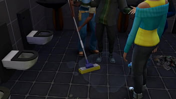 Preview 2 of Hot Fuking In Bus - beautiful stripper fucked by the cleaning man in the club