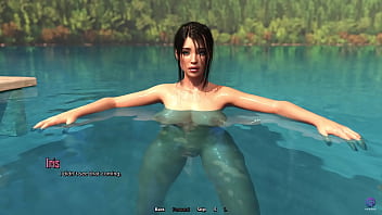 Preview 4 of Mide Boobs - Crazy Step Sister Swimming Naked in the Forest and Got Caught - 3D Hentai Animated Porn - Life in Santa County
