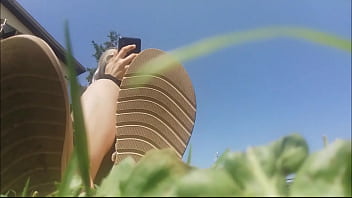 Preview 2 of Super Hit Sax Video - my beautiful bare feet caressing the grass