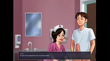 Preview 3 of Lezbijan Orgazm - Summertime Saga ep 48 - Levei minha Milf no medico e botei a Enfermeira pra Mamar