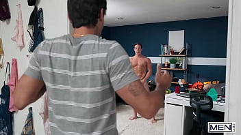 Preview 1 of Xxx Fist Time Bacha - MEN - Bareback Threesome Action,  Hot Spit Roasting And Even Hotter Cumshots In This Sexy Compilation