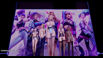 Preview 3 of Xcidently Fuck Virgin Pussy - [MMD] Everglow - Dun Dun League of Legends Ahri Akali Kaisa Evelynn Seraphine Hot Striptease Uncensored Hentai