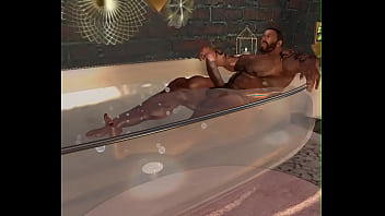 Preview 3 of Cikgu Beromen - handsome hunk duane brown rubs one out in the tub