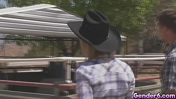 Preview 1 of Thai Bath Message - TS cowgirl goes takes an anal ride on her cowboy Pierce Paris big cock and she is loooving it!