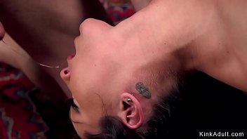Preview 1 of Collage Club - Gagged brunette slut rough banged