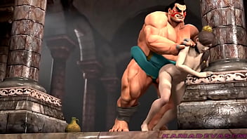 Preview 4 of Greeze - Chun Li and Honda fucking in Bathhouse