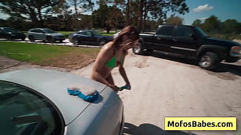 Preview 1 of Mom Sleep Son Fuc - Natural big tit blonde gets horny at a car wash fundraiser and loves massive dick inside her moist cunt - JC Wilds,  Johnny Love