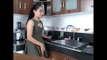 Preview 1 of Child And Granpa - Shemale with delicious cock cum on the kitchen