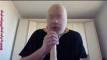 Preview 2 of Jhony Massage - Nylonface bl&auml_st fetten Dildo