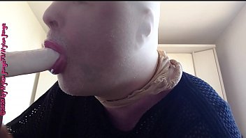 Preview 3 of Jhony Massage - Nylonface bl&auml_st fetten Dildo