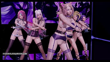Preview 1 of Vintage 19 - [MMD] K/DA - The Baddest Naked Dance KDA Ahri Akali Kaisa Evelynn Seraphine 4K 60FPS