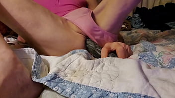Preview 2 of Nada Gul Xxx Video - Tomb Thumb wears pink panties &amp_ matching blouse &amp_ fuck his ass with a bl dildo