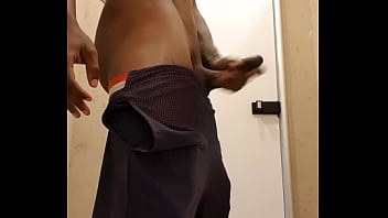 Preview 2 of Extreme Post Cum Torture - Punheta no banheiro da academia