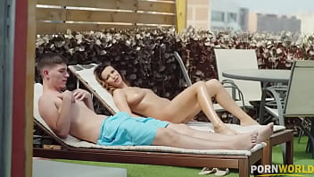Preview 2 of Darling Sisters - Alyssia Kent deepthroats cock and has sizzling hot hardcore sex by the pool GP1274