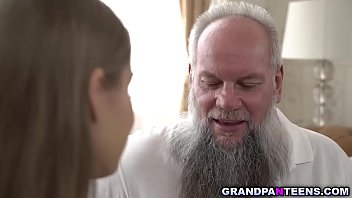 Preview 1 of Earn Nutcha Rujiponpong Thai Hot - 18 year old young beauty Tiffany Tatum walks in and quickly swallows grandpa Alberts mature dick. she spreads her pussy and got pounded until orgasm.