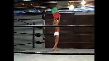 Preview 1 of Japan Boymom - Couple of guys from installation staff make a pass at gorgeous fairhaired ring-girl with big jugs Trina Michaels