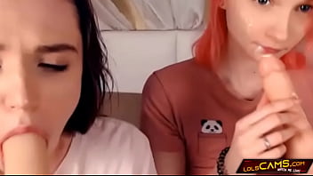 Preview 1 of Xxxhoser - BFF practice their blowjob skills on cam. Who is better?