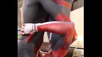 Preview 3 of Wife And Young Boy Has - Spiderman Blowjob
