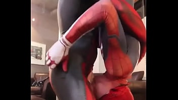 Preview 1 of Wife And Young Boy Has - Spiderman Blowjob
