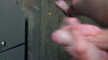Preview 1 of Private Sauna For Older - Stroking my hard dick
