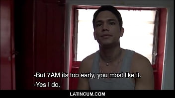 Preview 1 of Sexy Brunette Pussyfuck - Two Amateur Hot Young Latino Boys Fuck At Gym For Money While Filmmaker Records POV