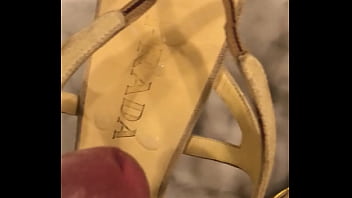 Preview 2 of Baseball Brazzer - Prada sandal shoes cumshot