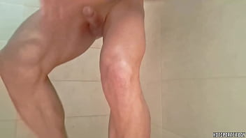 Preview 3 of Mom Sort - Big Cock Risk: Masturbating and Cumming in Public Bathroom Shower - Almost Caught!