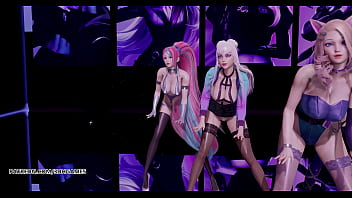 Preview 3 of Nxxxe Hindetelugu - [MMD] K/DA - The Baddest Striptease KDA Ahri Akali Kaisa Evelynn Seraphine 4K 60FPS