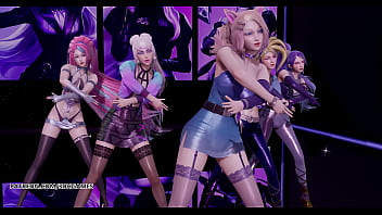 Preview 1 of Nxxxe Hindetelugu - [MMD] K/DA - The Baddest Striptease KDA Ahri Akali Kaisa Evelynn Seraphine 4K 60FPS