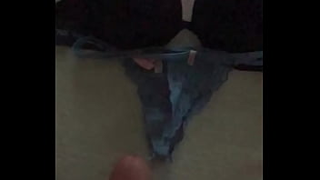 Preview 1 of Angu Von Ha - Big cumshot on sexy 34D bra and panties